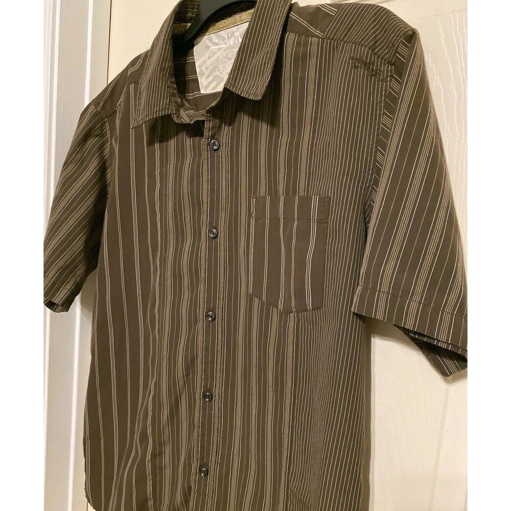 Quiksilver SS Button-Down Casual Surf Shirt Men's M Retro Stripes Skate Resort - Picture 8 of 16